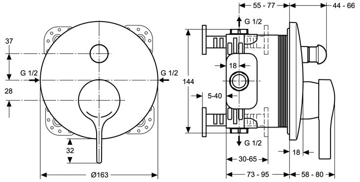 Ideal Standard Melange UP-Badearmatur 1 Ideal Standard Melange UP-Badearmatur