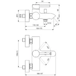 Ideal Standard CERALINE Badearmatur Aufputz -Günstiges AquaForma Geschäft hersteller ideal standard badarmaturen ceraline wanne 5419766