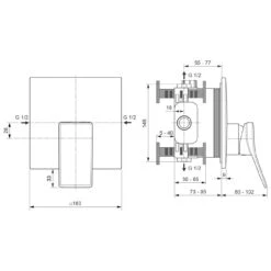 Ideal Standard Conca Brausearmatur UP Bausatz 2, Eckige Rosette 9 Ideal Standard Conca Brausearmatur UP Bausatz 2, Eckige Rosette -Günstiges AquaForma Geschäft hersteller ideal standard badarmaturen check dusche 3690254
