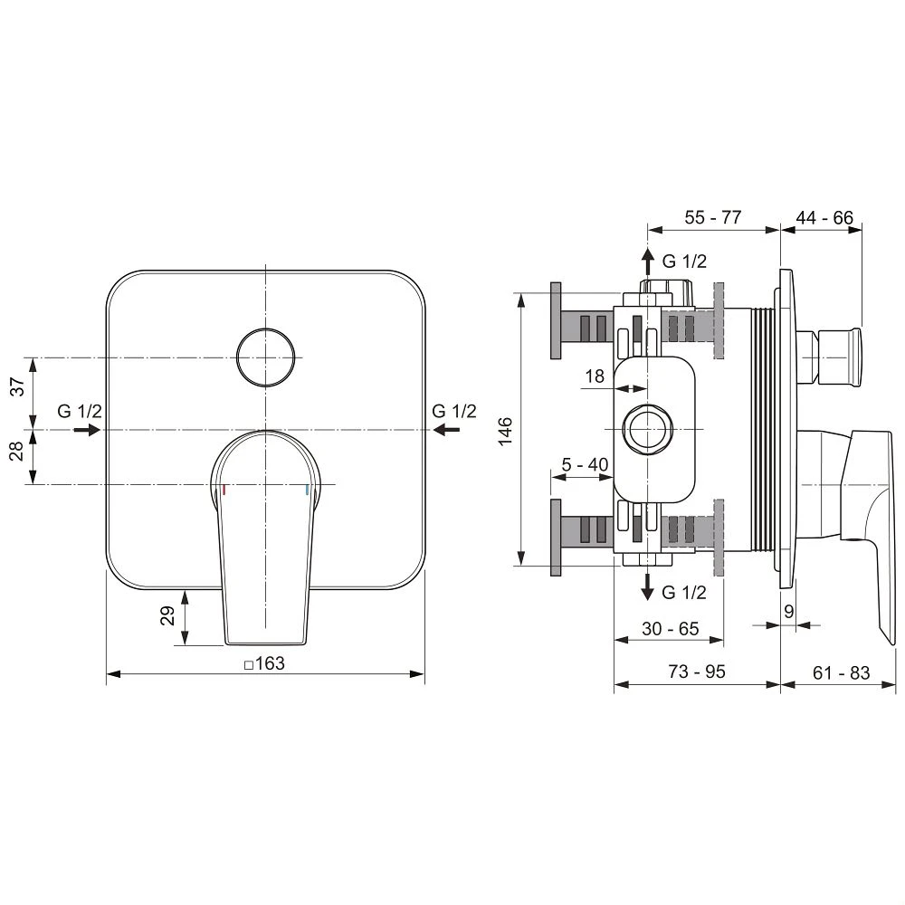 Ideal Standard Edge Badarmatur UP Bausatz 2 1 Ideal Standard Edge Badarmatur UP Bausatz 2