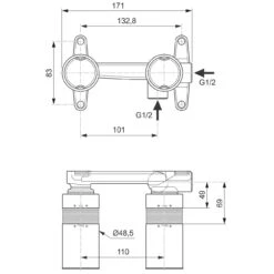 Ideal Standard Unterputz-Bausatz 1 Für Wand-Waschtischarmaturen