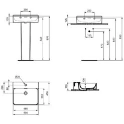 Ideal Standard Conca Waschtisch 50 Cm, 1 Hahnloch, Mit Überlauf -Günstiges AquaForma Geschäft hersteller ideal standard conca waschtische 50 4993643