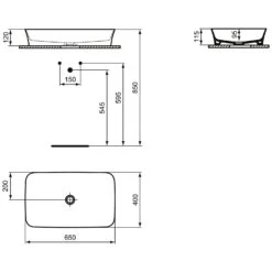 Ideal Standard Ipalyss Aufsatzschale Eckig Ohne Überlauf, Ohne Hahnloch 65 X 40 Cm -Günstiges AquaForma Geschäft hersteller ideal standard ipalyss aufsatzschale ohne 2755288