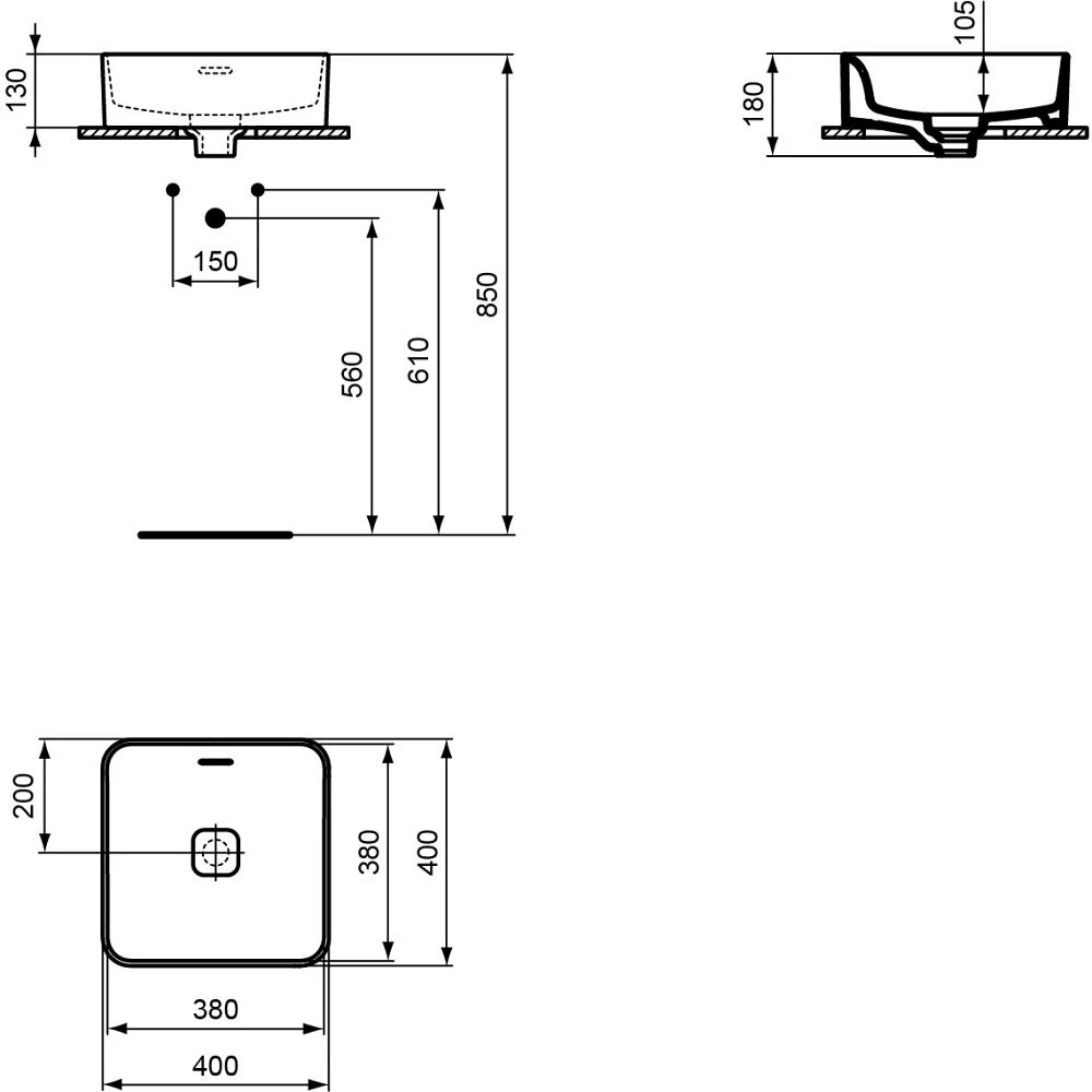 Ideal Standard Strada II Aufsatzwaschtisch Quadratisch 40 Cm Ohne Hahnloch 1 Ideal Standard Strada II Aufsatzwaschtisch Quadratisch 40 Cm Ohne Hahnloch