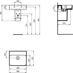 Ideal Standard Strada II Waschtisch 50 Cm Ohne Hahnloch