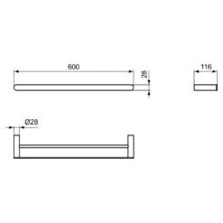 Ideal Standard Conca Doppelte Handtuchstange Rund -Günstiges AquaForma Geschäft ideal standard bad accessoires conca doppelte 4702697