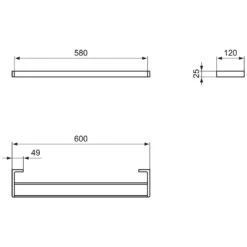 Ideal Standard Conca Doppelte Handtuchstange Eckig -Günstiges AquaForma Geschäft ideal standard bad accessoires conca doppelte 6993588