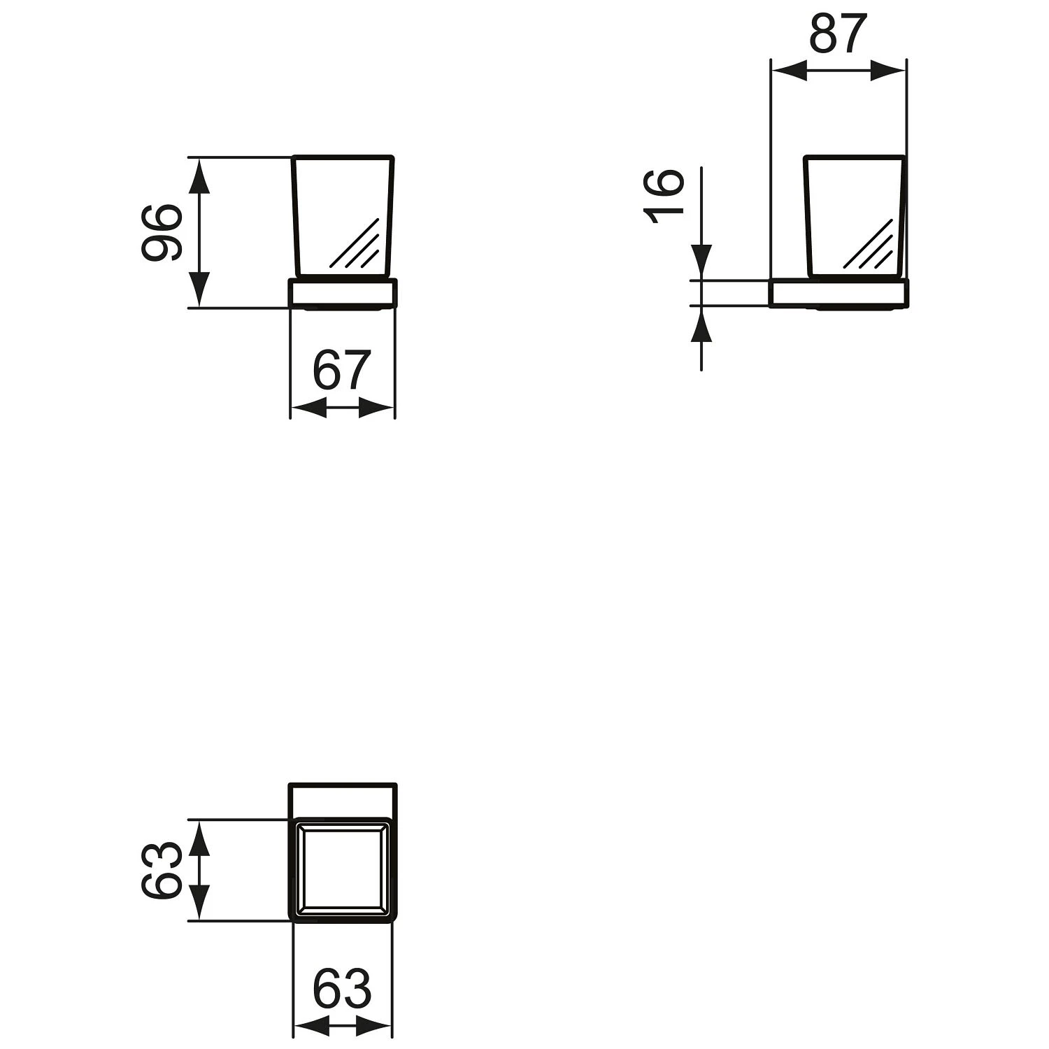 Ideal Standard Conca Mundglas Eckig 4 Ideal Standard Conca Mundglas Eckig – Bild 4