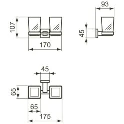 Ideal Standard IOM Square 2 Mundgläser Mit Halterung