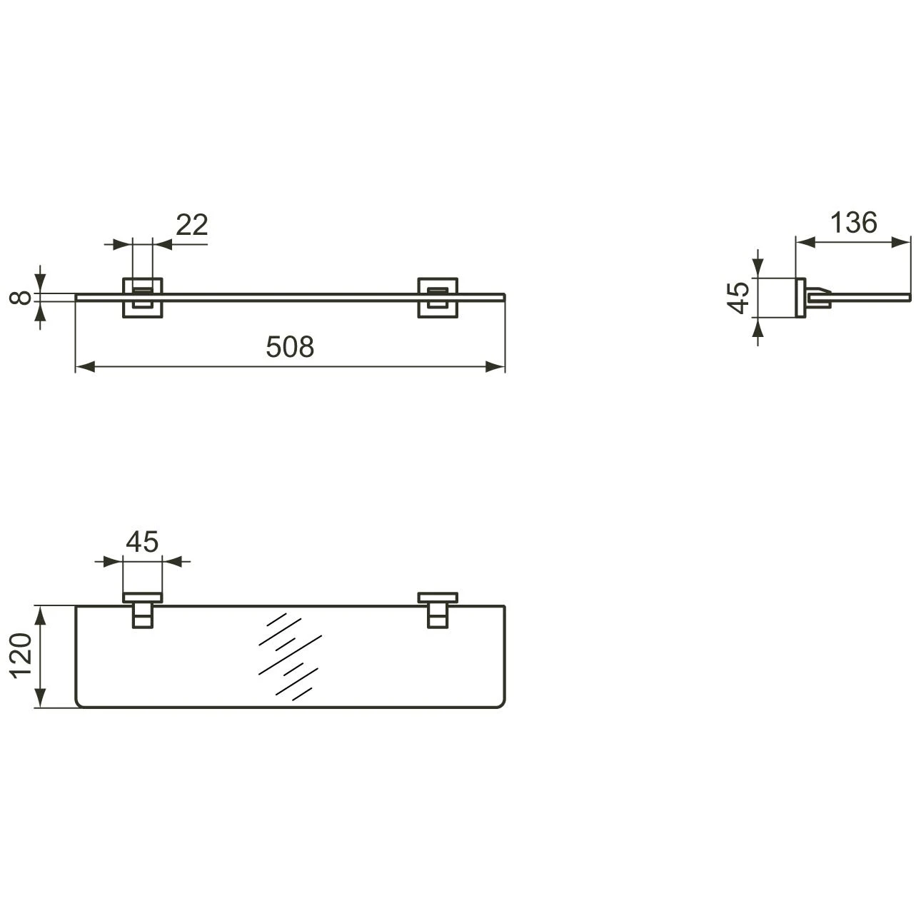 Ideal Standard IOM Square Glasablage 50,8 Cm 1 Ideal Standard IOM Square Glasablage 50,8 Cm