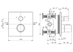 Ideal Standard CeraTherm C100 Badethermostat UP, Rosette Eckig Mit Rückflussverhinderer -Günstiges AquaForma Geschäft ideal standard badarmaturen ceratherm 100 wanne 7077171