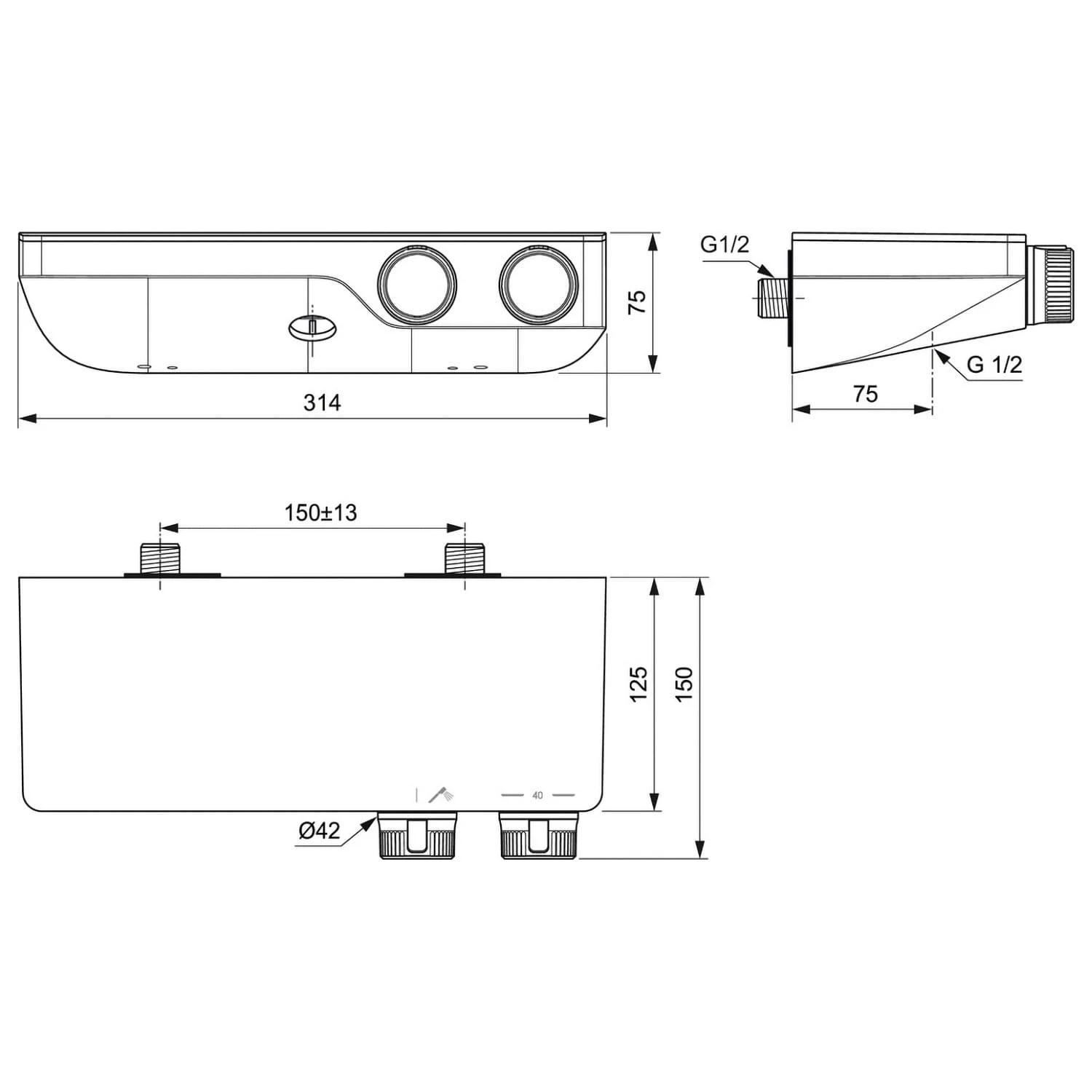 Ideal Standard CeraTherm S200 Brausethermostat AP 3 Ideal Standard CeraTherm S200 Brausethermostat AP – Bild 3