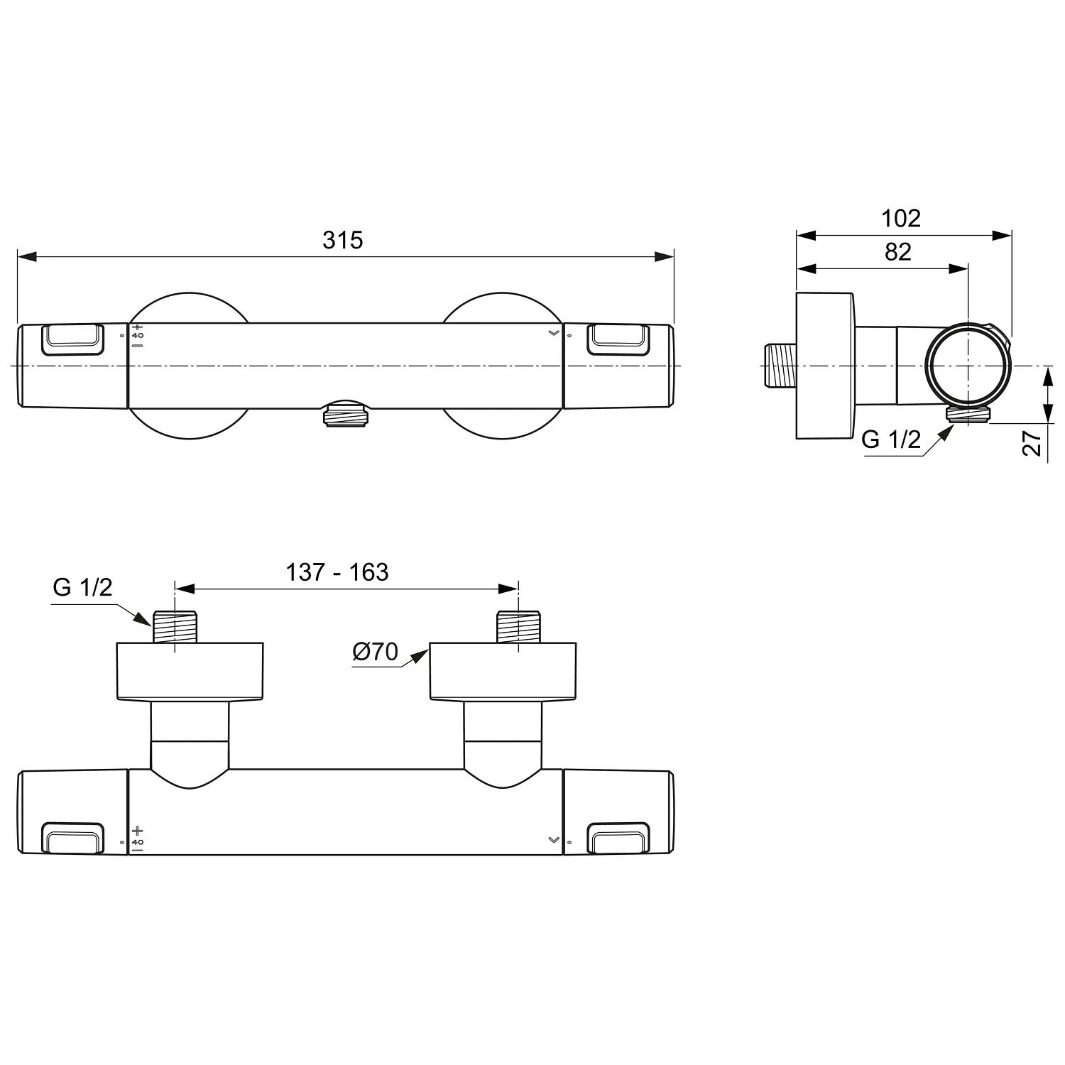 Ideal Standard CeraTherm T25 AP Brausethermostat 4 Ideal Standard CeraTherm T25 AP Brausethermostat – Bild 4