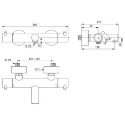 Ideal Standard CeraTherm T125 AP Badethermostat 7 Ideal Standard CeraTherm T125 AP Badethermostat -Günstiges AquaForma Geschäft ideal standard badarmaturen ceratherm wanne t120 8504057