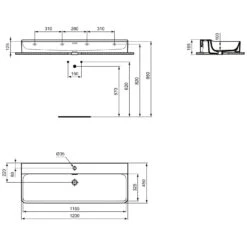Ideal Standard Conca Waschtisch 120 Cm, 1 Hahnloch, Mit Überlauf 12 Ideal Standard Conca Waschtisch 120 Cm, 1 Hahnloch, Mit Überlauf -Günstiges AquaForma Geschäft ideal standard badkeramik conca waschtische 120 6988173
