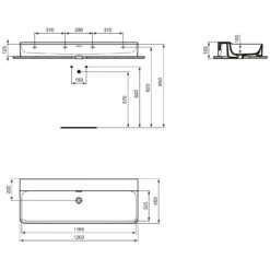 Ideal Standard Conca Waschtisch 120 Cm, Ohne Hahnloch, Mit Überlauf -Günstiges AquaForma Geschäft ideal standard badkeramik conca waschtische 120 6988257