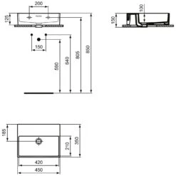 Ideal Standard Extra Handwaschbecken 45 Cm, Ohne Hahnloch, Mit Überlauf, Geschliffen -Günstiges AquaForma Geschäft ideal standard badkeramik extra handwaschbecken 45 6913596