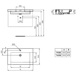 Ideal Standard Extra Möbelwaschtisch, 1 Hahnloch, 61 Cm -Günstiges AquaForma Geschäft ideal standard badkeramik extra moebelwaschtisch 1 6914208