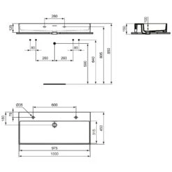 Ideal Standard Extra Waschtisch 100 Cm, 2 Hahnlöcher, Mit Überlauf -Günstiges AquaForma Geschäft ideal standard badkeramik extra waschtisch 100 6913554