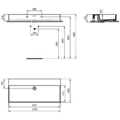 Ideal Standard Extra Waschtisch 100 Cm, Ohne Hahnloch, Mit Überlauf -Günstiges AquaForma Geschäft ideal standard badkeramik extra waschtisch 100 6913560