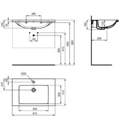 Ideal Standard I.life B Möbelwaschtisch 81 Cm, 1 Hahnloch, Mit Überlauf -Günstiges AquaForma Geschäft ideal standard badkeramik life waschtische moebelwaschtisch 12049127