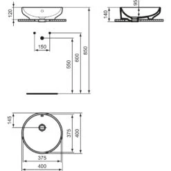 Ideal Standard I.life B Schale 40 Cm, Ohne Hahnloch, Mit Überlauf 7 Ideal Standard I.life B Schale 40 Cm, Ohne Hahnloch, Mit Überlauf -Günstiges AquaForma Geschäft ideal standard badkeramik life waschtische schale 12123650