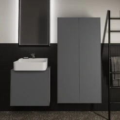 Ideal Standard Conca Halbhochschrank 72 X 140 Cm, 2 Türen -Günstiges AquaForma Geschäft ideal standard badmoebel conca hochschraenke halbhochschrank 7034007