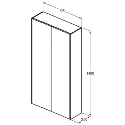 Ideal Standard Conca Halbhochschrank 72 X 140 Cm, 2 Türen -Günstiges AquaForma Geschäft ideal standard badmoebel conca hochschraenke halbhochschrank 7034028