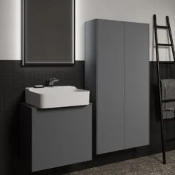 Ideal Standard Conca Halbhochschrank 72 X 140 Cm, 2 Türen -Günstiges AquaForma Geschäft ideal standard badmoebel conca hochschraenke halbhochschrank 7034070