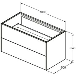Ideal Standard Conca Waschtischunterschrank 100 X 50,5 Cm, 2 Auszüge -Günstiges AquaForma Geschäft ideal standard badmoebel conca konsolen unterschraenke 7009395