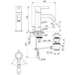 Ideal Standard Conca Waschtischpaket 100 X 49,5 Cm, Mit Hahnloch, Mit Spiegel, 1 Auszug -Günstiges AquaForma Geschäft ideal standard badmoebel conca waschtischpakete 80 7118031