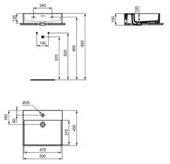 Ideal Standard Extra Waschtisch 50 Cm, 1 Hahnloch, Mit Überlauf, Geschliffen -Günstiges AquaForma Geschäft ideal standard extra waschtisch 50 cm 5731612