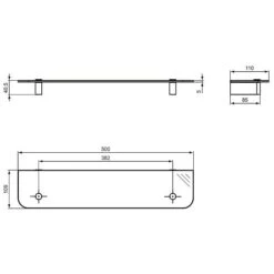 Ideal Standard Connect Glasablage, 50cm